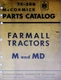 Farmall International Harvester M MD Ag Tractor Parts Manual McCormick TC-28G