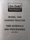 Cub Cadet 1340 Garden Tractor Time Schedule & Service Procedure Manual Cyclops