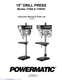 Powermatic Model 1150A & 1150HD Drill Press Operating Instruction & Parts Manual