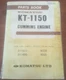 Vintage Komatsu Diesel Cummins Tractor Engine KT 1150 Parts Diagram Book 3115617