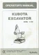 KUBOTA K-008 MINI EXCAVATOR ORIGINAL FACTORY INSTRUCTION & MAINTENANCE MANUAL