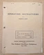 HOBART Motor Generator Corp Generator Set 869 Operating Instructions Parts List