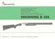 Browning B-325 B 325 Over & Under Shotgun Owners Manual - NEW Comb Bound Copy
