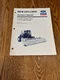 Ford New Holland 1116-BF Adapter Frame 1116-H Auger Header Operator Manual 12/93