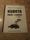 Kubota BF800 And BF900 Tractors Operator's Manual 