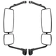 Black LH+RH Side Mirrors Complete Set For 02-18 International Durastar 4200 4300