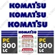 Fits Komatsu PC300LC-7 Decal Kit - 7 YEAR OUTDOOR 3M VINYL!
