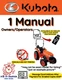 KUBOTA TRACTOR BX23S OPERATOR OWNERS MANUAL PDF ON USB NOT PRINTED