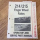Gehl 214 & 215 HAY RAKES SERVICE PARTS MANUAL LIST OPERATOR&rsquo;S GUIDE BOOK, 904070