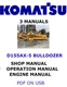 KOMATSU D155AX-5 BULLDOZER SHOP OPERATORS REPAIR ENGINE MANUAL PDF ON USB