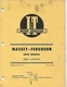 I&T SHOP SERVICE MASSEY-FERGUSON MODELS MF25-MF130 SHOP MANUAL
