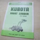 KUBOTA MODEL BF900 Front Loader Owner Operator Maintenance Parts Manual list