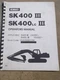 Kobelco SK400 III & SK400LC III Excavator Operators Manual