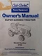 Cub Cadet Corp CCC MTD 2182 Super Garden Lawn Tractor Owners Manual WG600 Kubota