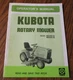Kubota RC40-G RC44-G Rotary Mowers Operators Owners Part List Manual Tractor