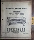 Cockshutt 11 11SA Drill Repair Parts Catalog Manual C-391-11-52R-2500 11/52