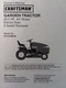 Sears Craftsman 25 48 6-Sp GT5000 Garden Tractor Owner & Parts Manual 917.276010
