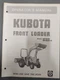 70726-63313 KUBOTA OPERATOR'S MANUAL, FRONT LOADER MODEL'S BF300, BF300-A