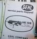 Gehl Service Parts Manual HK 108 Hay King Mower Conditioner No. 2424D