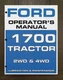 1700 Technical Shop, Parts & Operator Manual Fits FORD 1700 Tractor Complete Set
