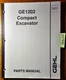Gehl GE1202 Compact Excavator Parts Manual 908171 7/01
