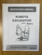 K008-3 Excavator Operator Instruction Maintenance Manual Kubota RA028