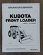 KUBOTA OPERATOR'S / OWNERS MANUAL - FRONT LOADER - MODEL LA1154A/EA