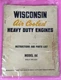 WISCONSIN Air Cooled HEAVY DUTY ENGINES Instruction Manual Book Parts MODEL VP4D