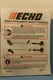 Echo PAS SRM GT SB PE Multi Language Safety Manual X7522270601 X752000041