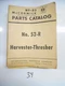 INTERNATIONAL McCORMICK HARVESTER THRESHER  52-R FACTORY PARTS CATALOG HT-23