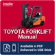Toyota 7FBEU15 Forklift Repair Manual PDF USB
