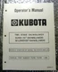 Kubota Operator's Manual Two Stage Snow Blower B2551 51 Inch & B/L2563 63 inch