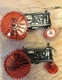 Vtg McCormick Deering Farmall F-12 Plastic Tractor Ornament Figurines Set Of 2