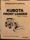 Kubota Front Loader Operator's Manual LA1154A/EA