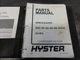 Hyster SpaceSaver S40XM S45XM S50XM S55XM S60XM S65XM Forklift Parts Manual