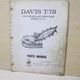 CASE DAVIS T-78 MODEL A Trencher Parts Manual book catalog list spare T78A