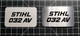 Stihl 032 AV badge plate "full overlay vinyl decal"