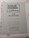 KOHLER ENGINES SERVICE REPAIR PARTS IDENTIFICATION LIST BOOK MANUAL K321 10-69