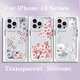 For iPhone 16 15 14 Pro Max 13 12 11 XR ShockProof Clear Soft Flower Case Cover