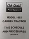 Cub Cadet 1862 Garden Tractor Time Schedule & Service Procedure Manual Cyclops