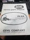 GEHL "CHOP-ALL" (FORAGE HARVESTER) MODEL FH 84 SERVICE PARTS MANUAL #2140F USED