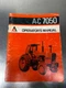 GENUINE Allis Chalmers 7050 Diesel Tractor Operators Manual