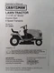 Sears Craftsman 17.5 hp 42" Lawn Tractor Owner & Parts ( 2 Manual s) 917.288030