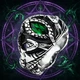 Vintage Snake Ring with Green Crystal Gothic Retro Stainless Steel Biker Ring