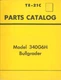 IH International Model 340G6H Bullgrader Parts Catalog TE-21C T-340 Dozer Blade