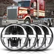 4PCS 5.75 5 3/4 Projector LED Headlights for Kenworth W-900A W900A Peterbilt 359