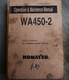 KOMATSU WA450-2 Wheel Loader Owner Operator Operation Maintenance Manual book OE