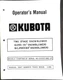 Kubota Operator's Manual Two Stage Snowblower B2551 51" B/L2563 63" Models