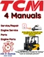 TCM FCG25-3H FORKLIFT SERVICE ENGINE REPAIR SHOP PARTS MANUALS PDF ON USB