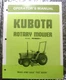 Original Kubota Operators Manual Rotary Mower Model RCB60-I Factory Paper